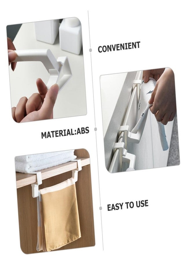 Yardenfun 2pcs Over Door Rack Over The Cabinet Rack Towel Holder Towel Hanger Over Cabinet Rack No Drill Towel Bar Cabinet Rack for Hanging Buckle Towel Bar Towel Rack Organizer White Abs - Image 2